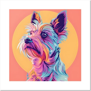 70s Silky Terrier Vibes: Pastel Pup Parade Posters and Art